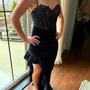 Black Velvet Windsor Gown, Size M